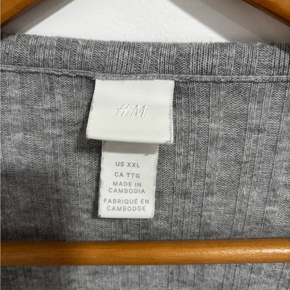 H&M Gray Ribbed Knit Cardigan | Women’s Size XXL - Picture 6 of 6